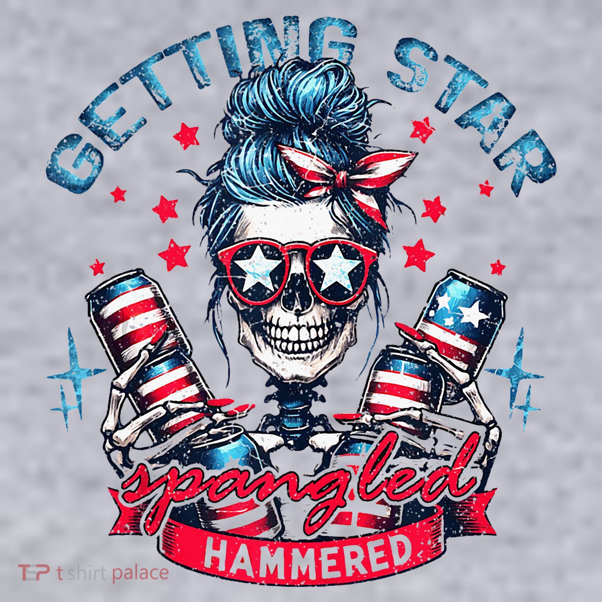 Getting Star Spangled Hammered Skeleton Women's Sweatshirt