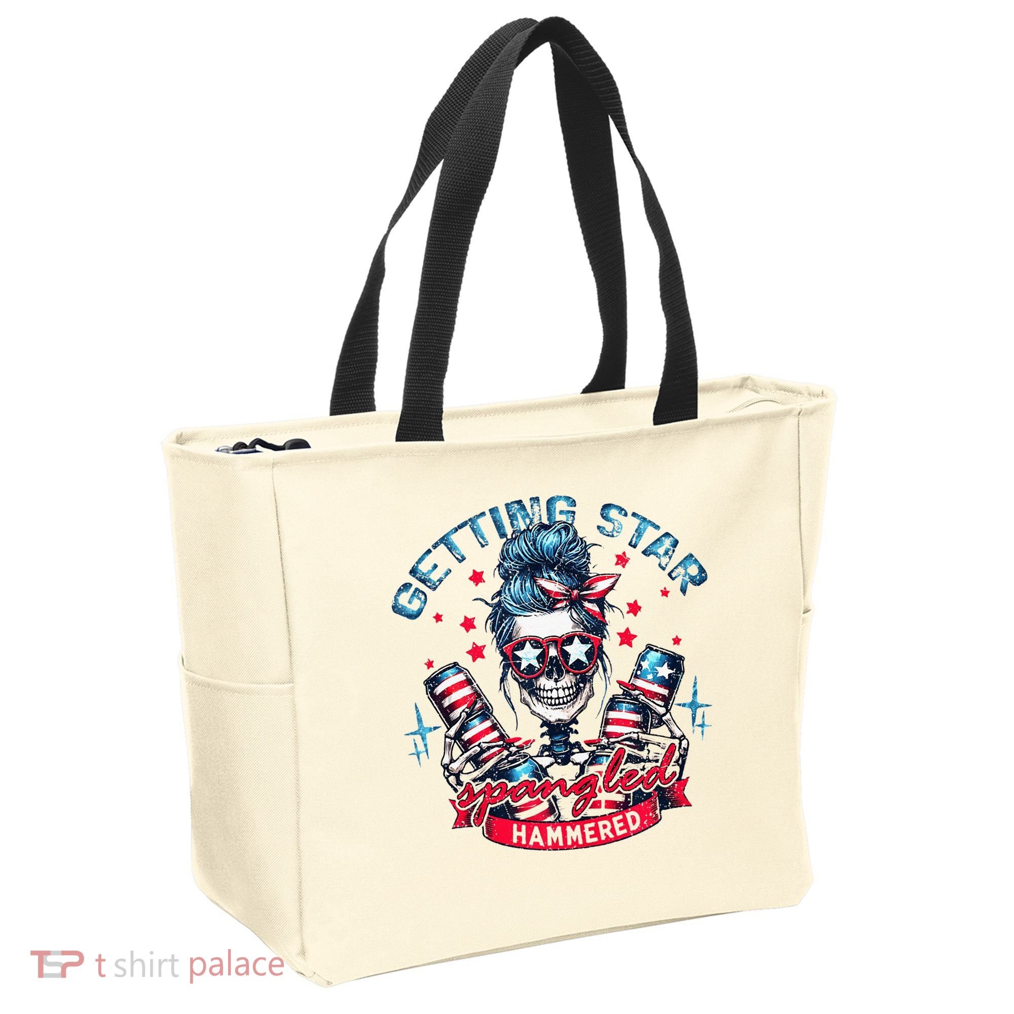 Getting Star Spangled Hammered Skeleton Tote Bag