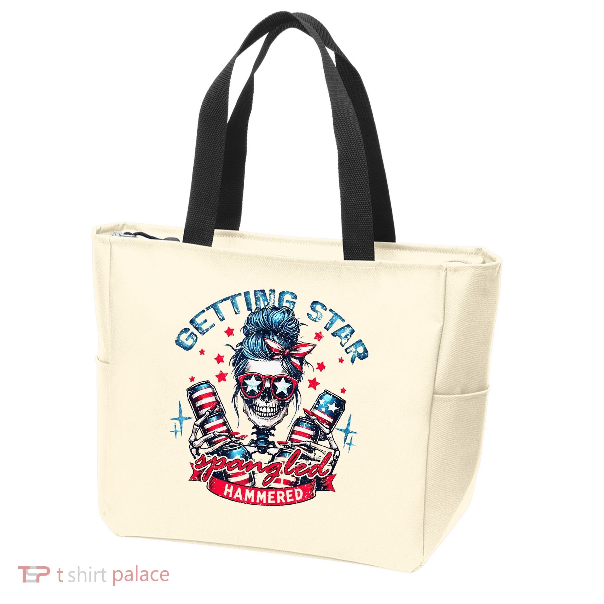 Getting Star Spangled Hammered Skeleton Tote Bag