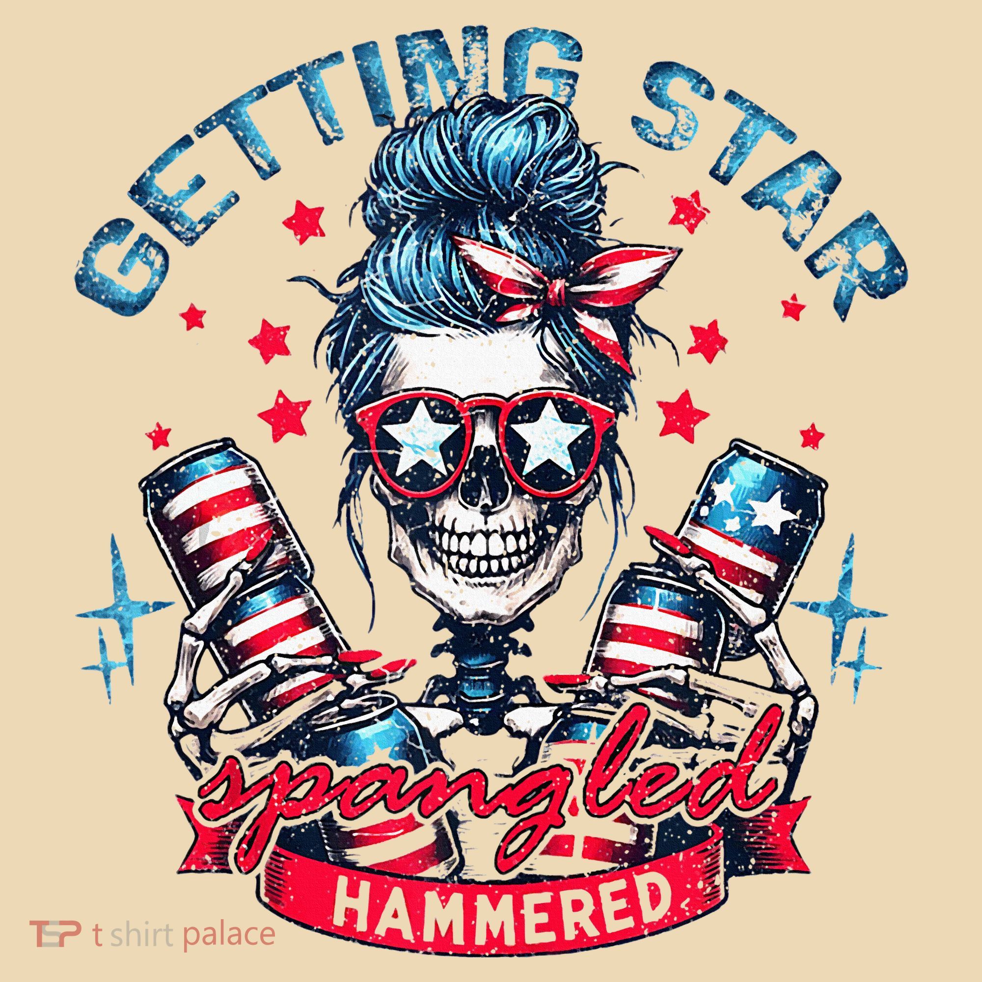 Getting Star Spangled Hammered Skeleton Tote Bag