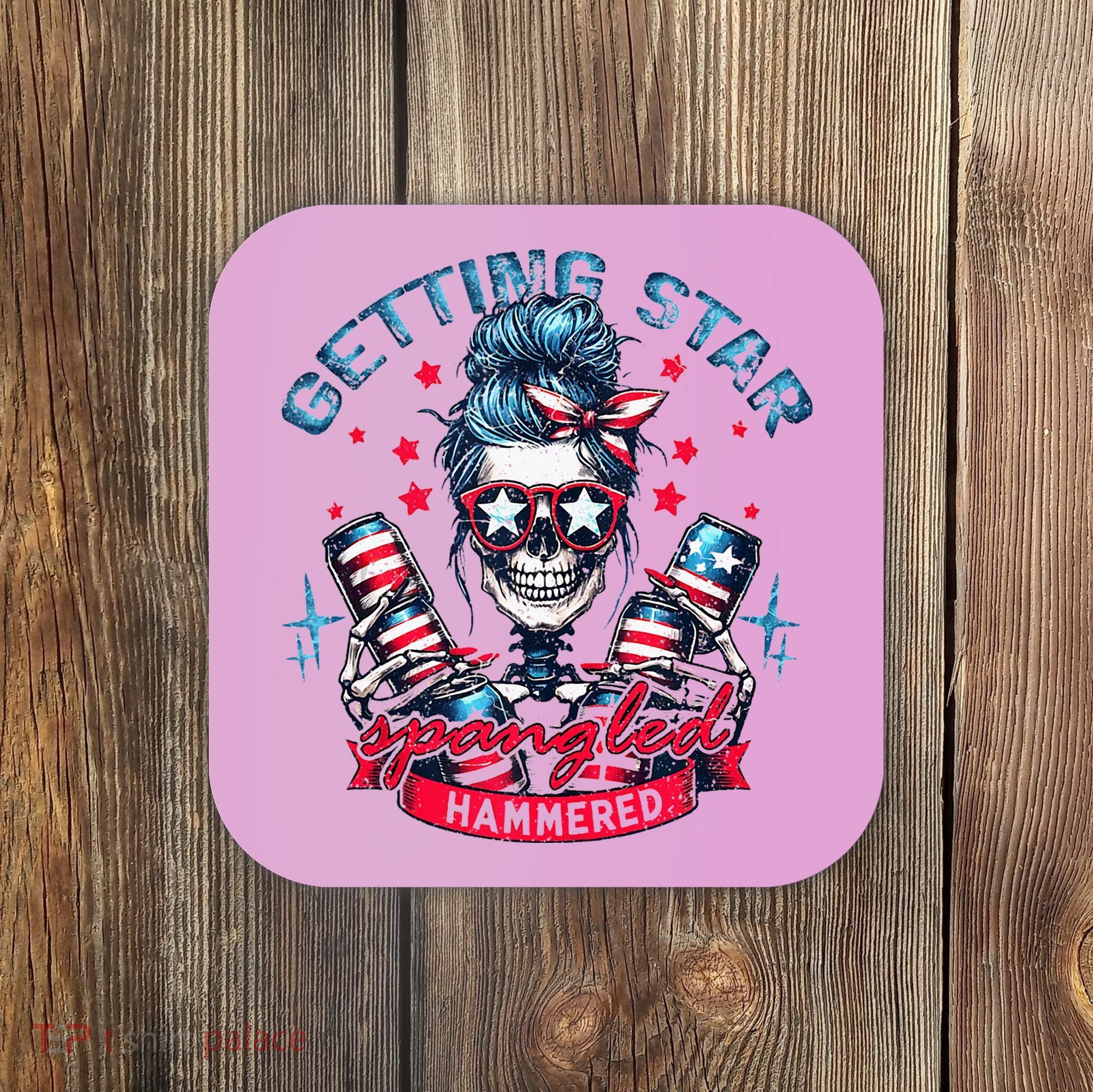 Getting Star Spangled Hammered Skeleton Coaster