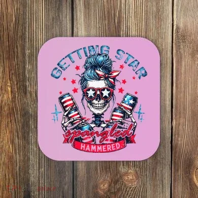 Getting Star Spangled Hammered Skeleton Coaster