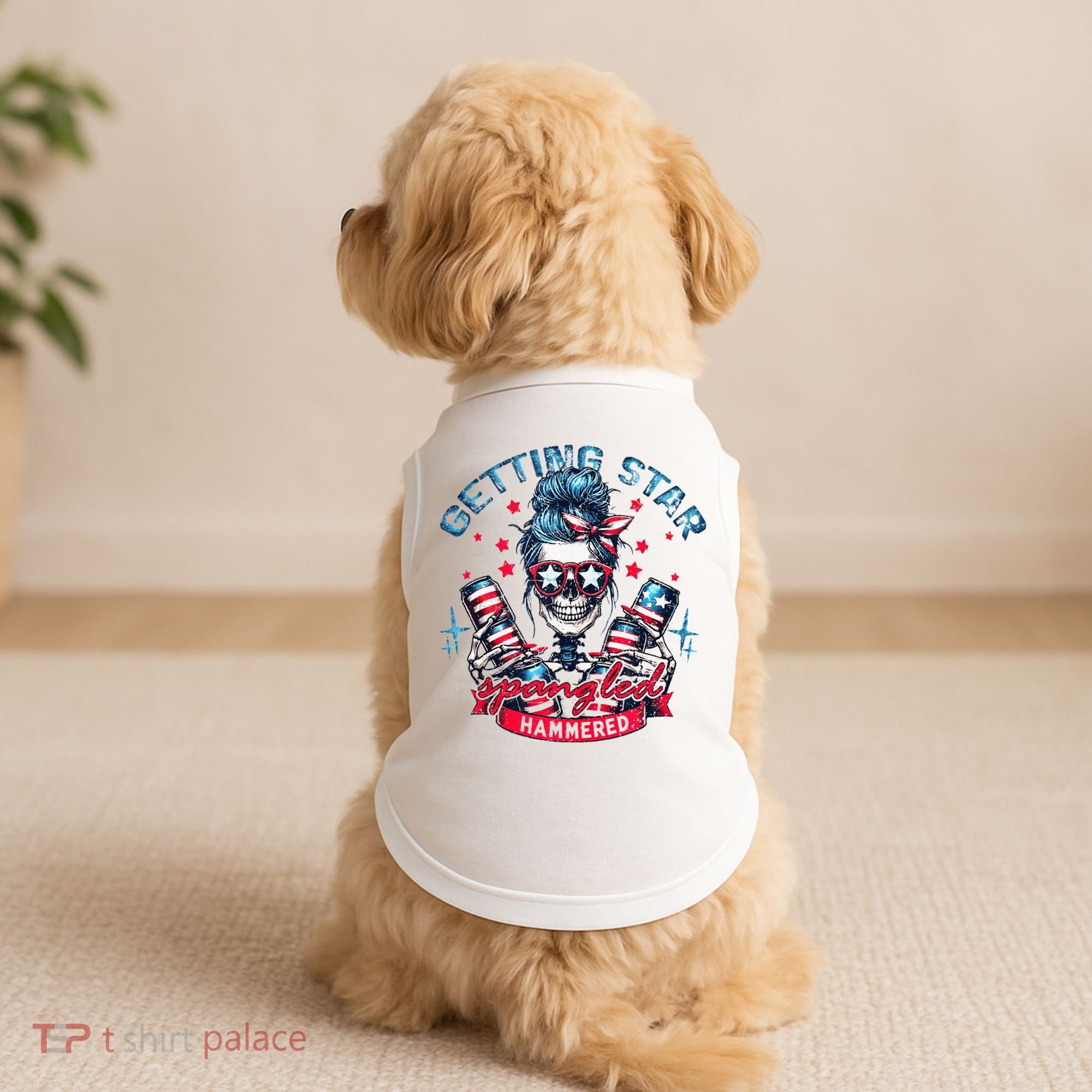 Getting Star Spangled Hammered Skeleton Doggie Tank