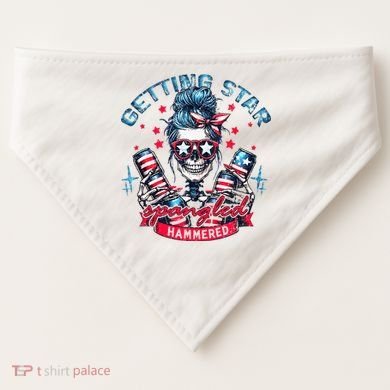 Getting Star Spangled Hammered Skeleton USA-Made Doggie Bandana