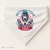 Getting Star Spangled Hammered Skeleton USA-Made Doggie Bandana thumb 0