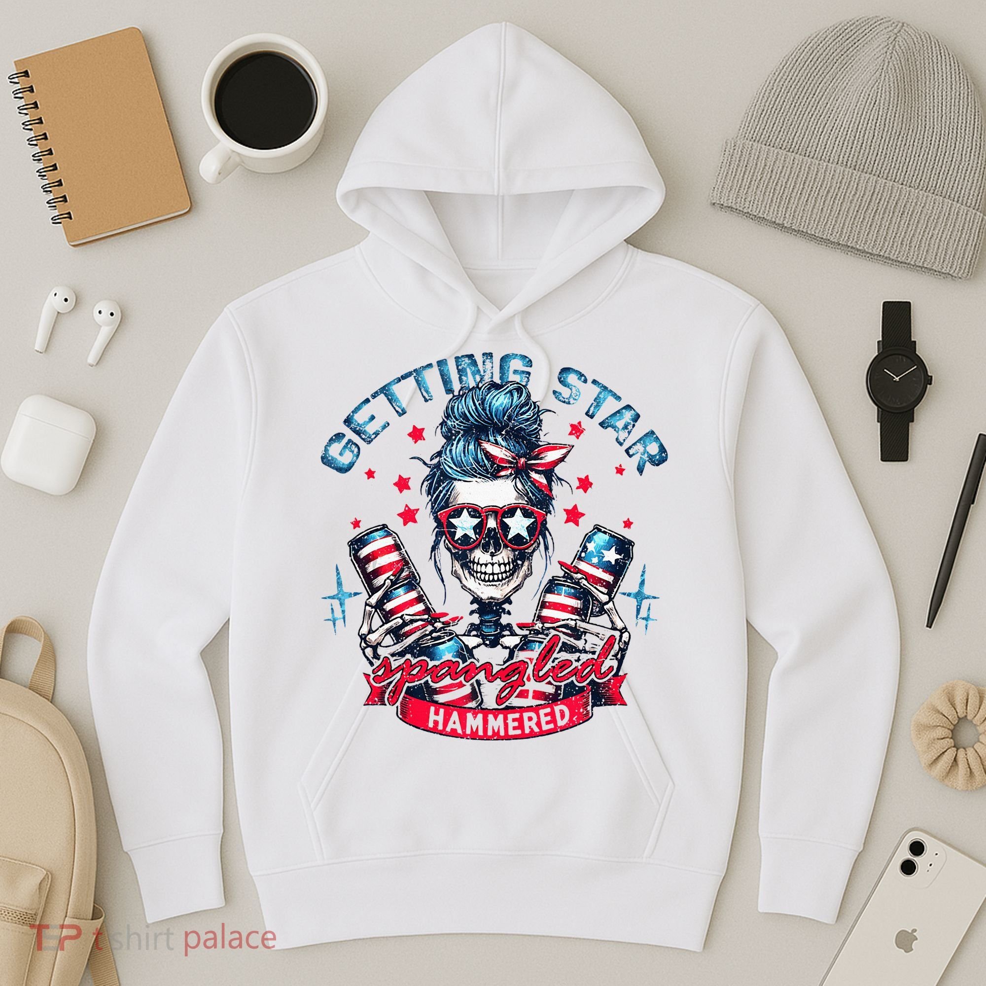 Getting Star Spangled Hammered Skeleton Hoodie