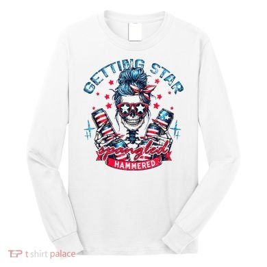 Getting Star Spangled Hammered Skeleton Long Sleeve Shirt