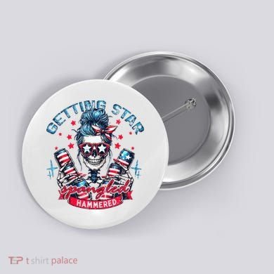 Getting Star Spangled Hammered Skeleton Button