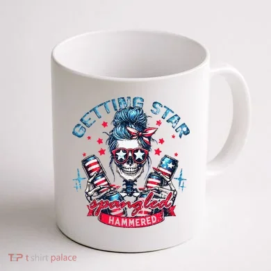 Getting Star Spangled Hammered Skeleton Coffee Mug back
