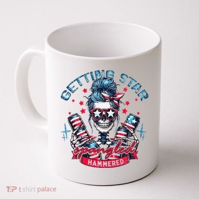 Getting Star Spangled Hammered Skeleton Coffee Mug