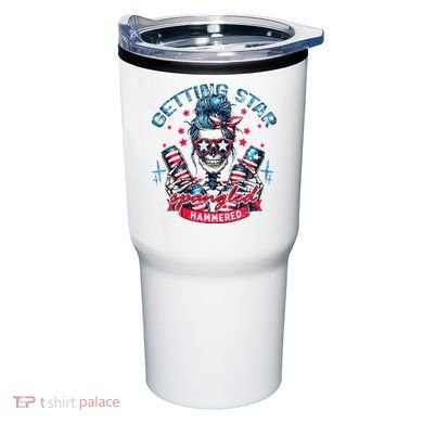 Getting Star Spangled Hammered Skeleton Tumbler