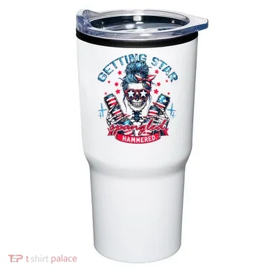 Getting Star Spangled Hammered Skeleton Tumbler