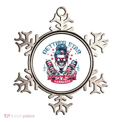 Getting Star Spangled Hammered Skeleton Ornament