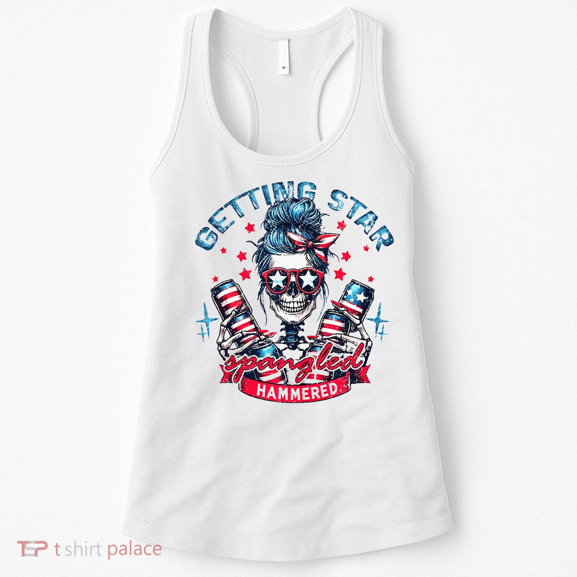 Getting Star Spangled Hammered Skeleton Women's Tank Top