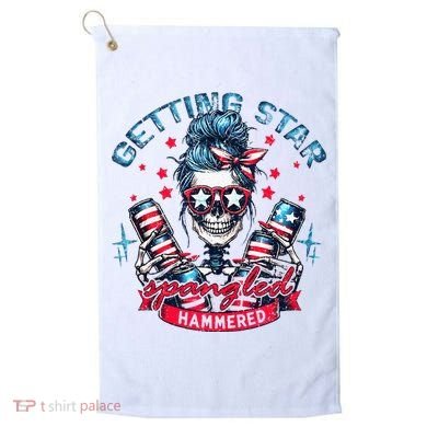 Getting Star Spangled Hammered Skeleton Golf Towel