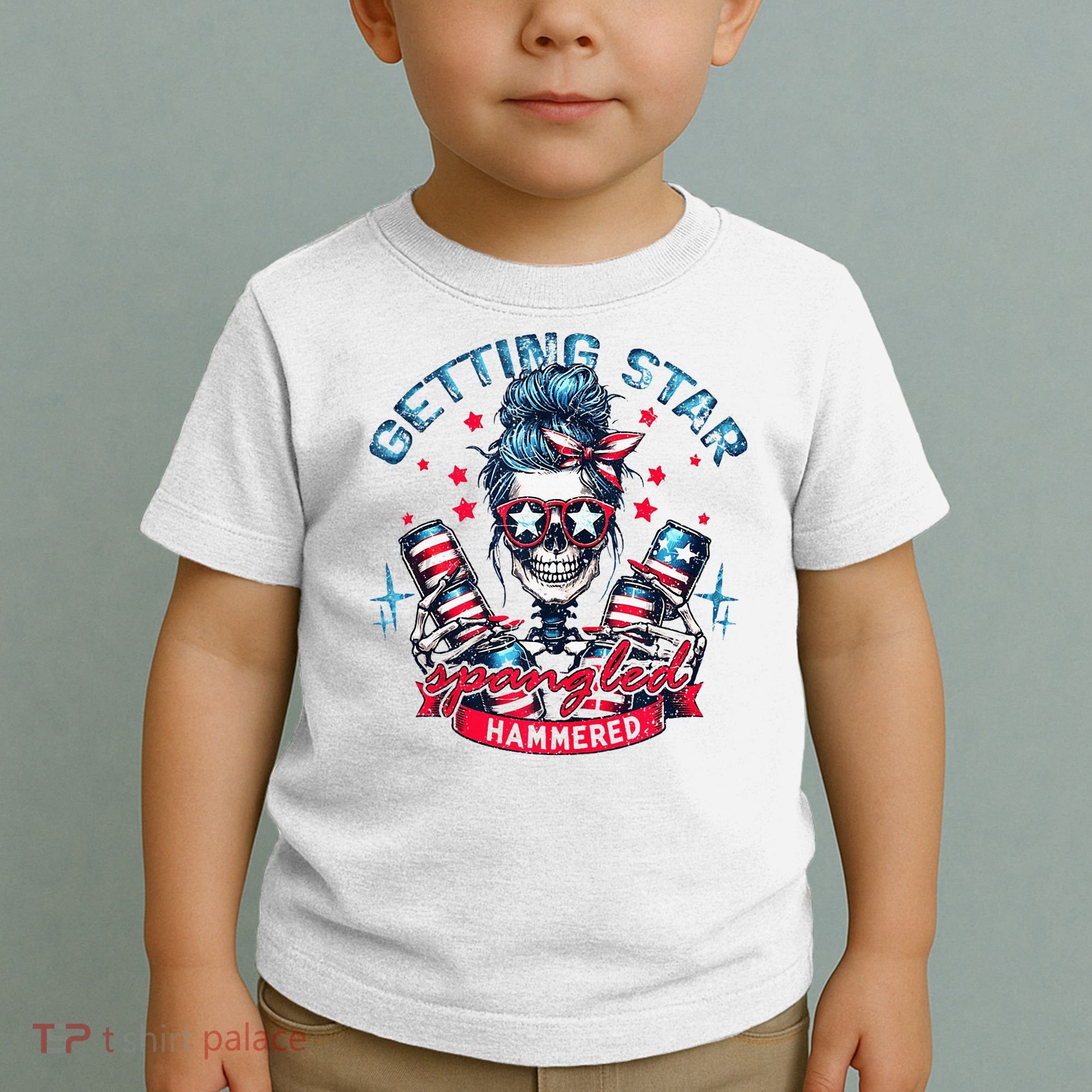 Getting Star Spangled Hammered Skeleton Toddler T-Shirt