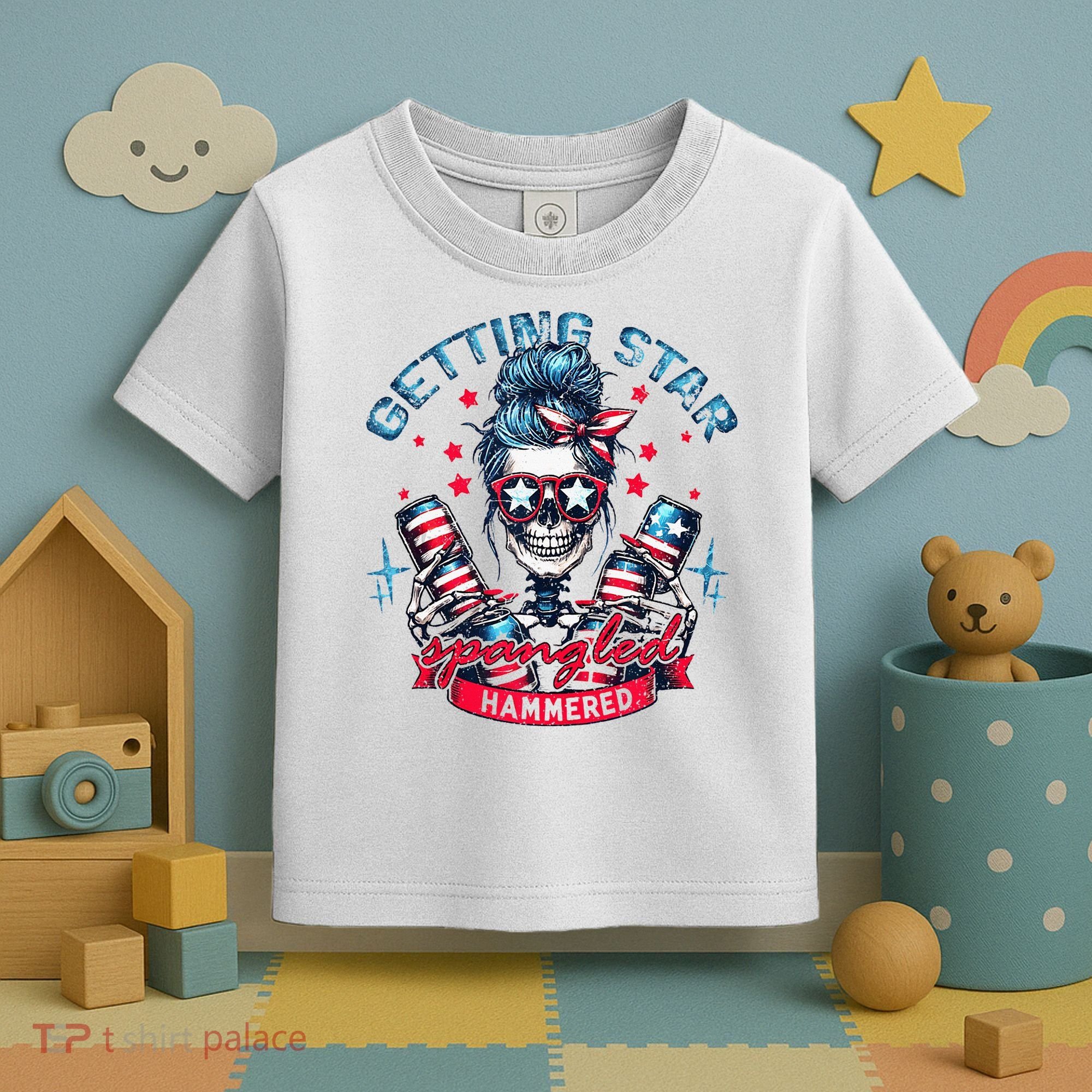 Getting Star Spangled Hammered Skeleton Toddler T-Shirt