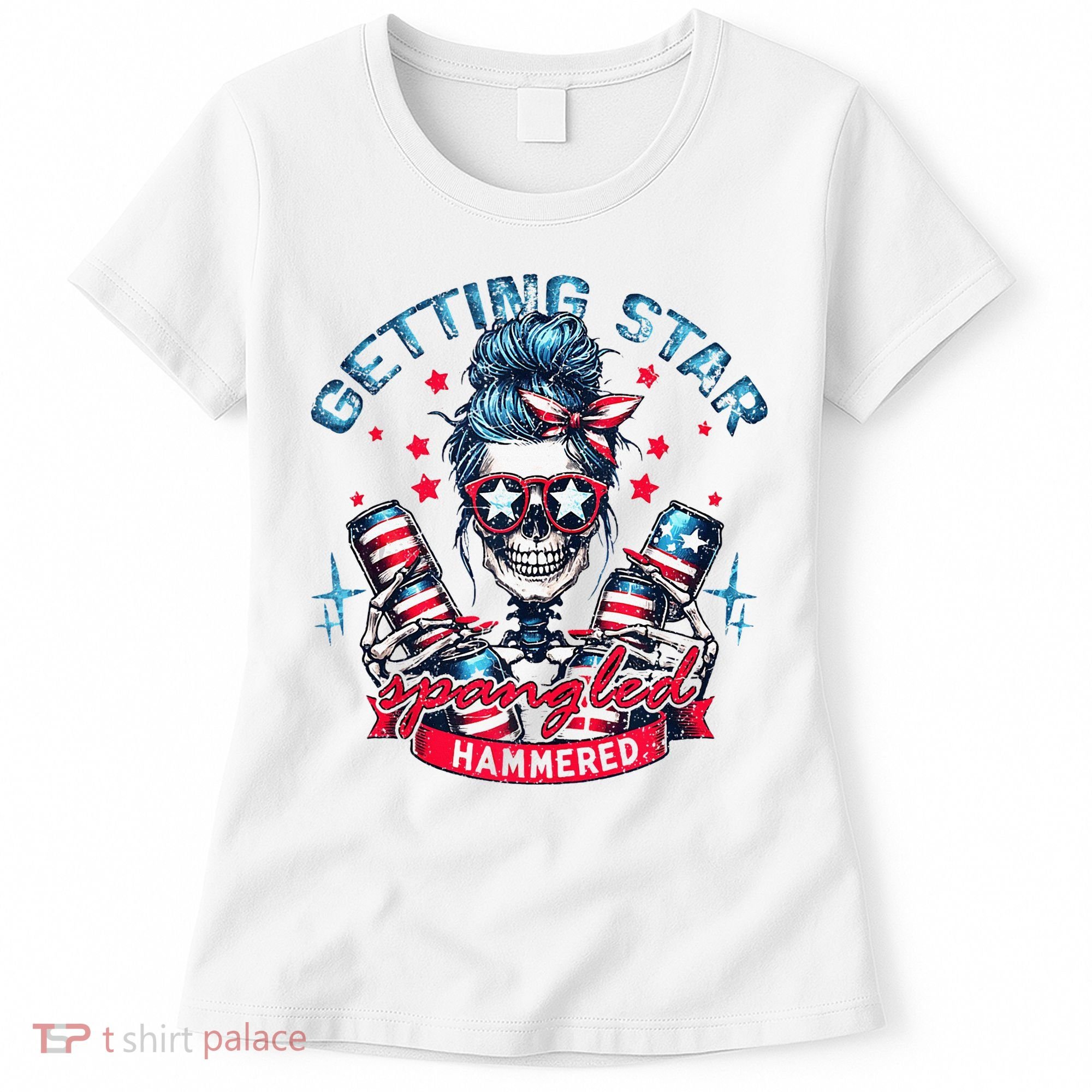 Getting Star Spangled Hammered Skeleton Women's T-Shirt