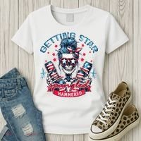 Getting Star Spangled Hammered Skeleton Women's T-Shirt thumb 3