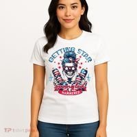 Getting Star Spangled Hammered Skeleton Women's T-Shirt thumb 4
