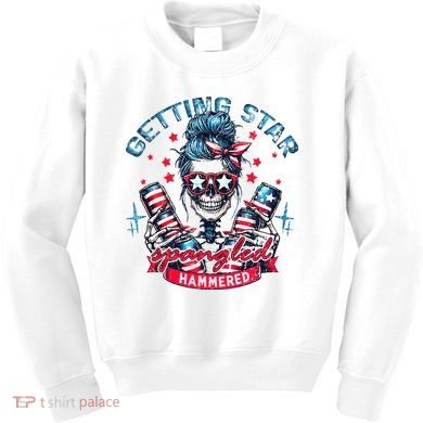Getting Star Spangled Hammered Skeleton Kids Sweatshirt