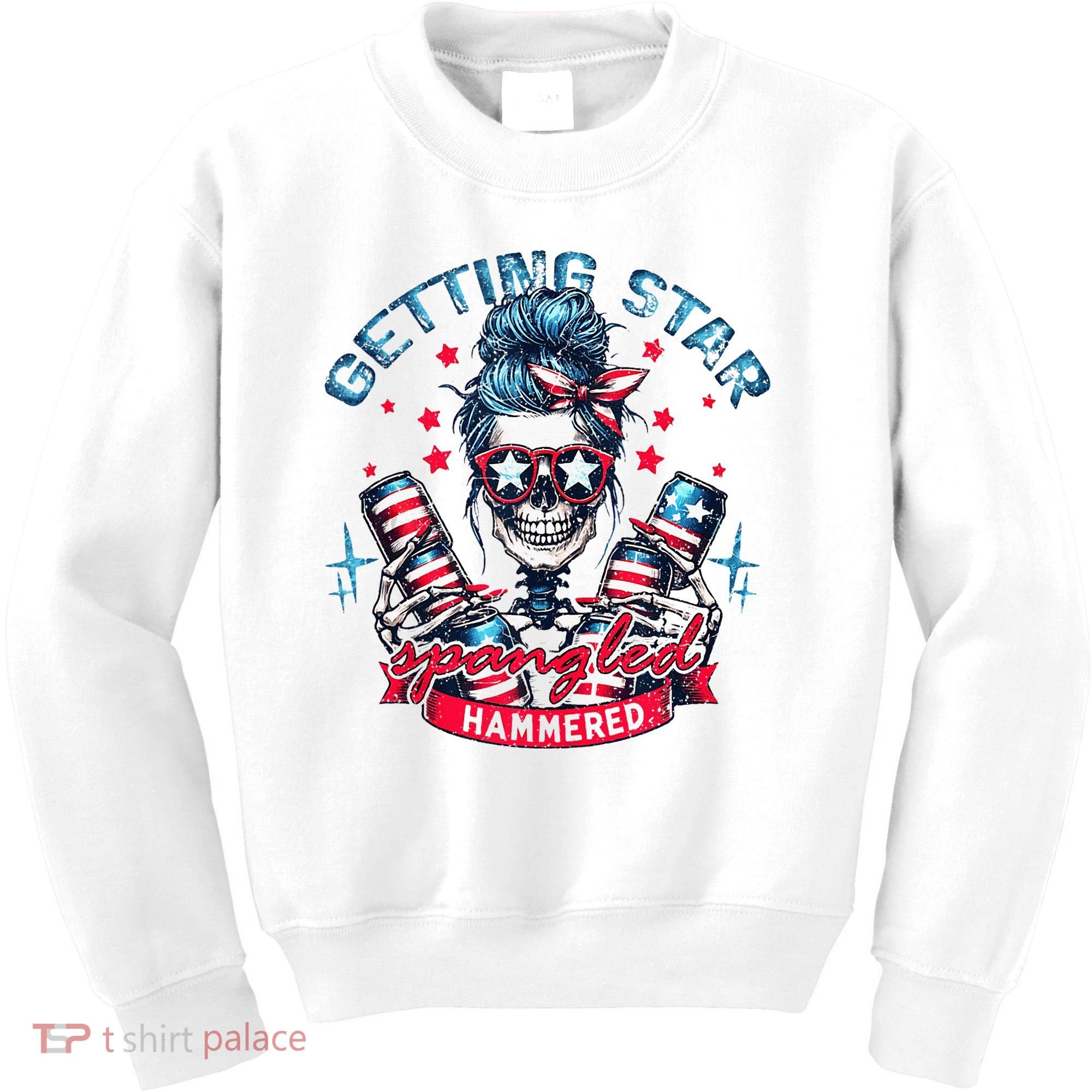 Getting Star Spangled Hammered Skeleton Kids Sweatshirt