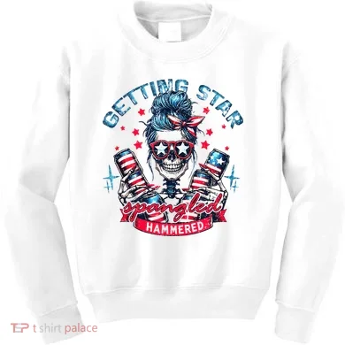 Getting Star Spangled Hammered Skeleton Kids Sweatshirt