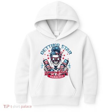 Getting Star Spangled Hammered Skeleton Kids Hoodie