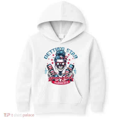 Getting Star Spangled Hammered Skeleton Kids Hoodie