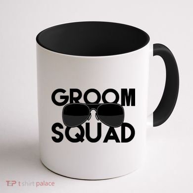 Groom Squad Sunglasses Bachelor Party Funny Coffee Mug back