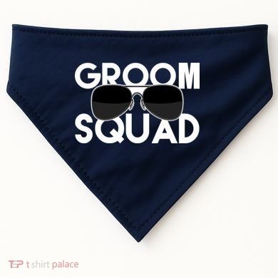 Groom Squad Sunglasses Bachelor Party Funny USA-Made Doggie Bandana