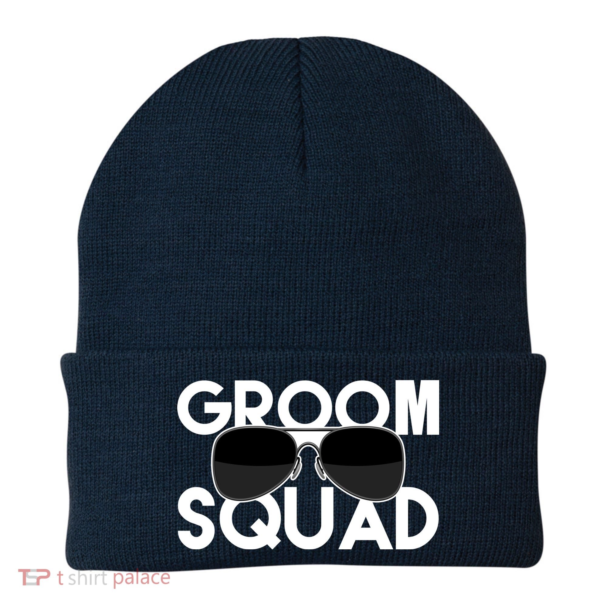 Groom Squad Sunglasses Bachelor Party Funny Beanie