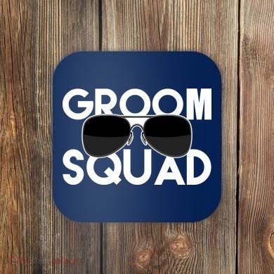 Groom Squad Sunglasses Bachelor Party Funny Coaster