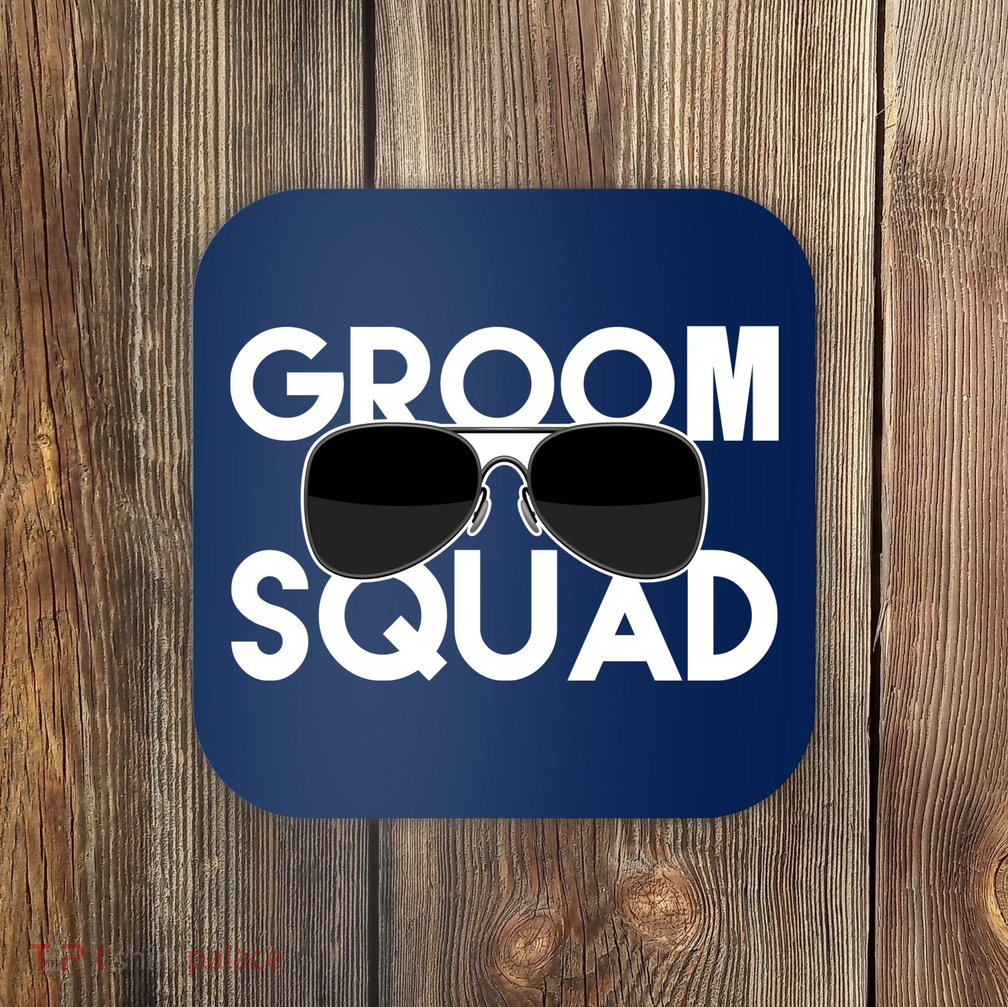 Groom Squad Sunglasses Bachelor Party Funny Coaster