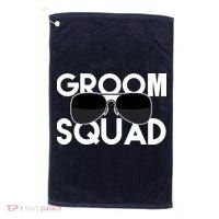 Groom Squad Sunglasses Bachelor Party Funny Golf Towel thumb 0