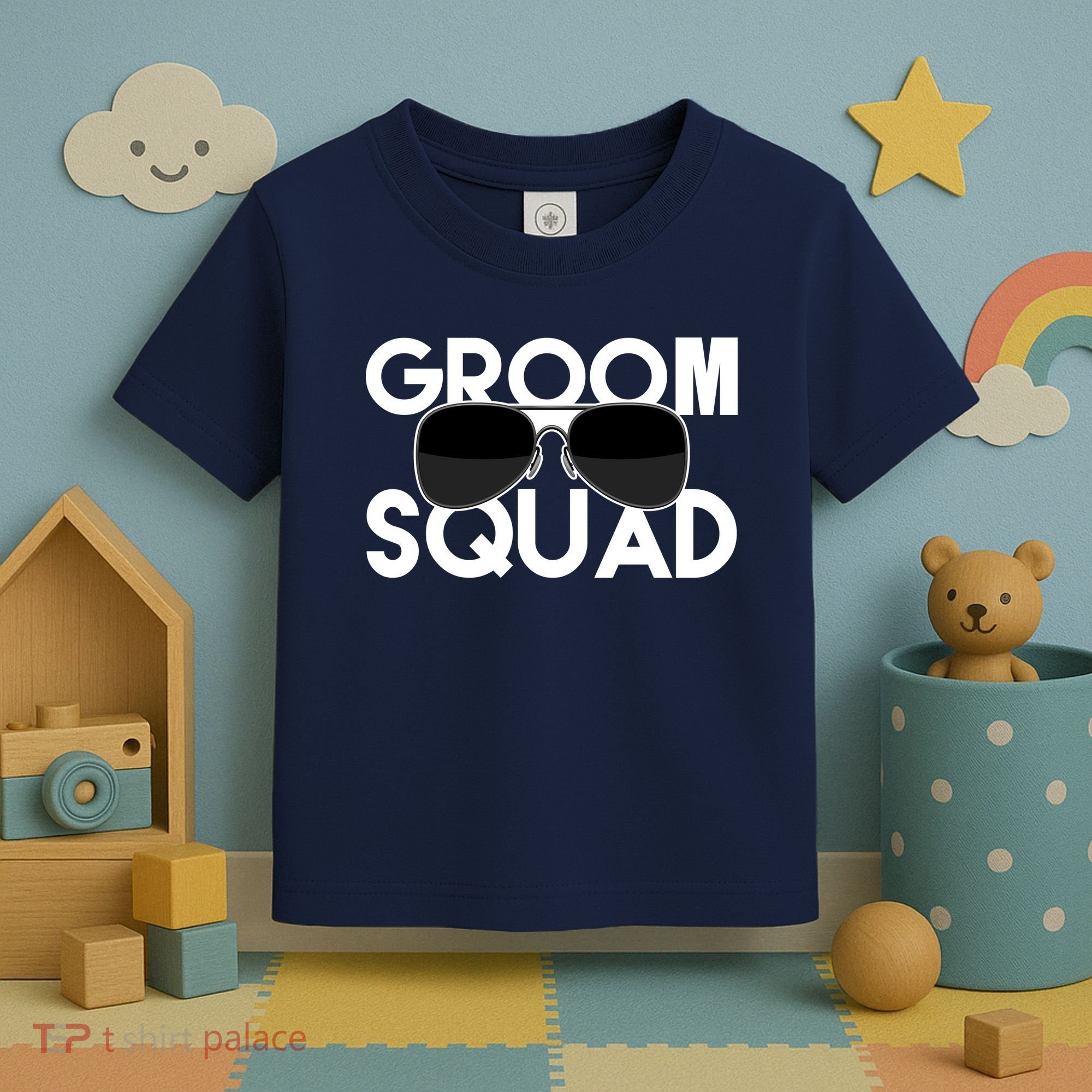 Groom Squad Sunglasses Bachelor Party Funny Toddler T-Shirt