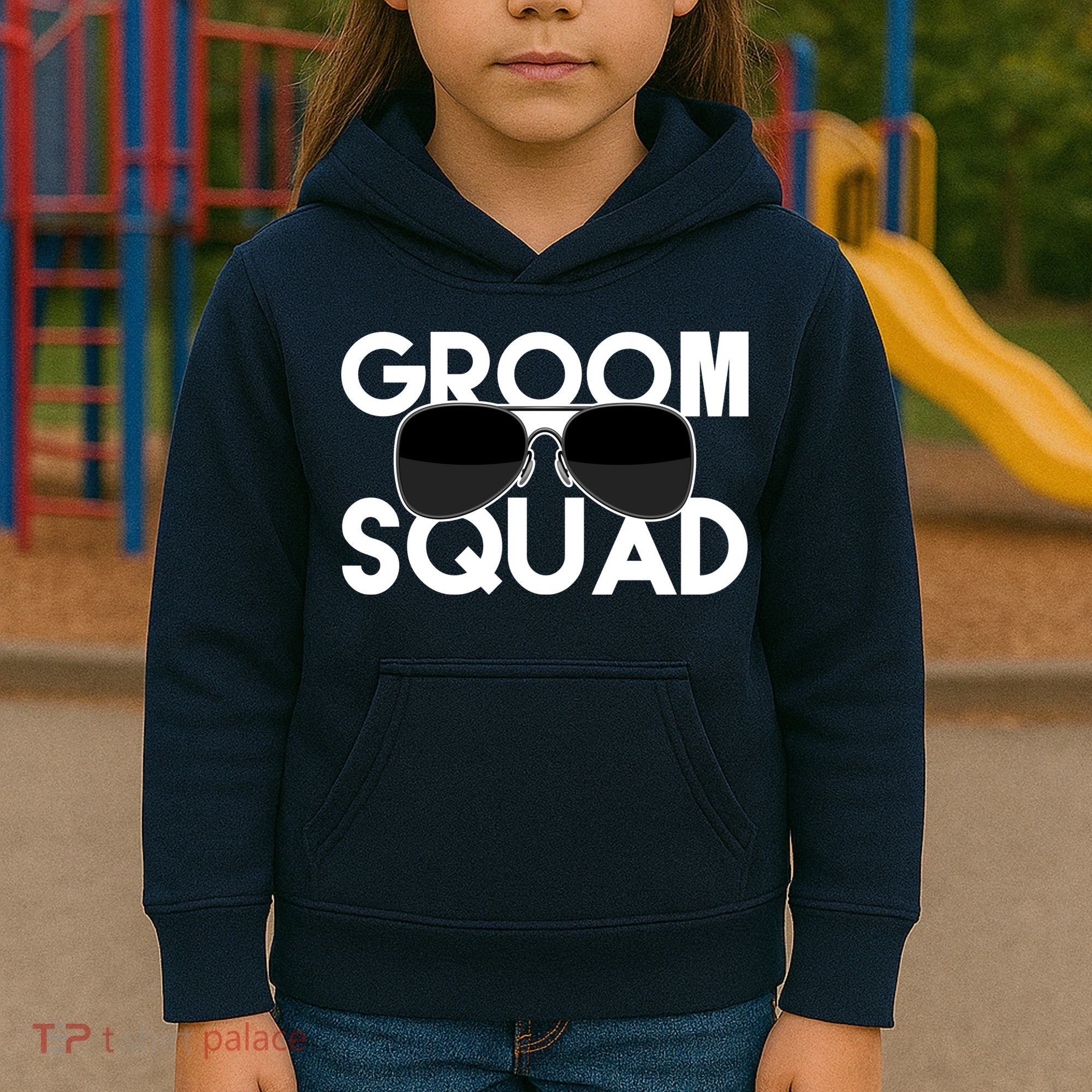 Groom Squad Sunglasses Bachelor Party Funny Kids Hoodie