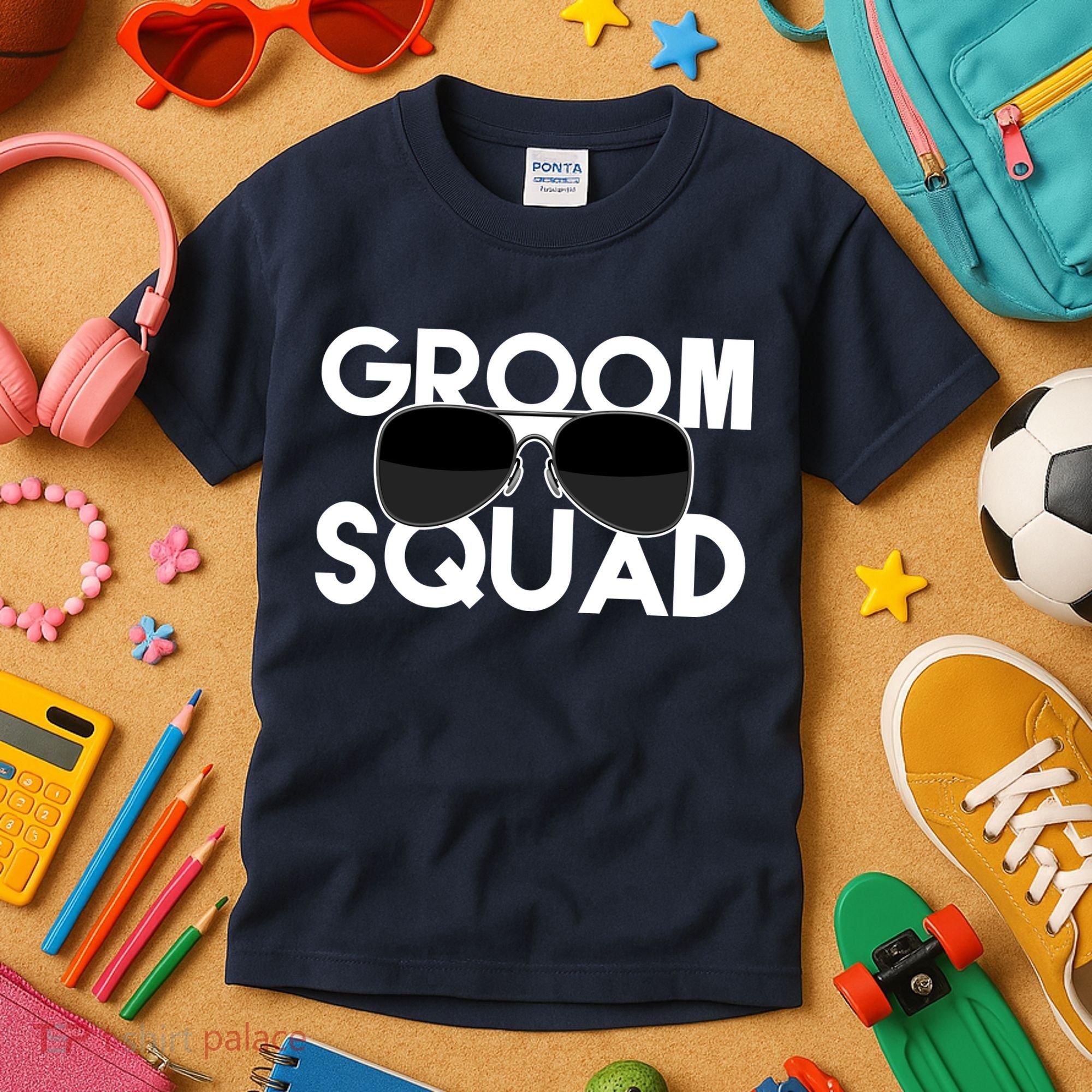 Groom Squad Sunglasses Bachelor Party Funny Kids T-Shirt