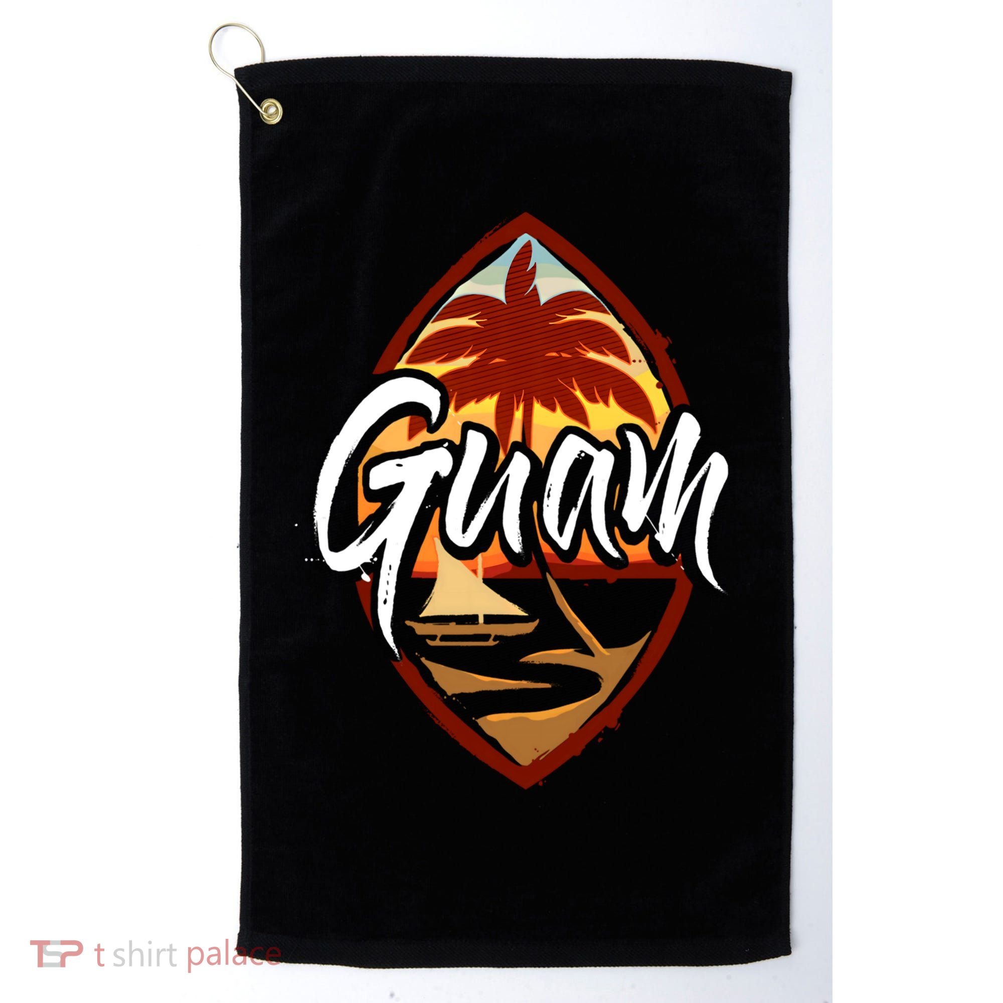 Guam Seal Sunset 671 Guaian Chamorro Gift Golf Towel