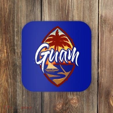 Guam Seal Sunset 671 Guaian Chamorro Gift Coaster