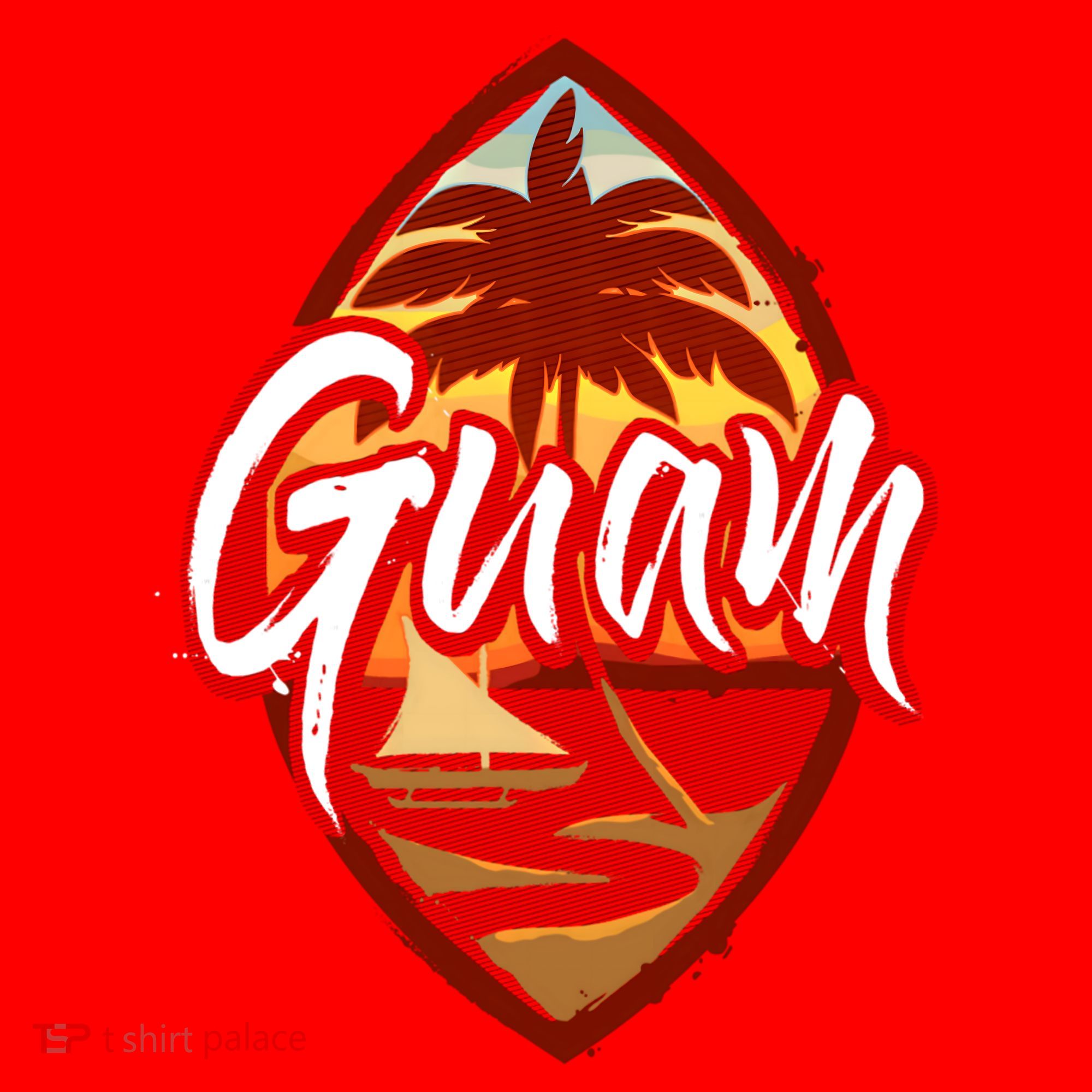 Guam Seal Sunset 671 Guaian Chamorro Gift Santa Hat