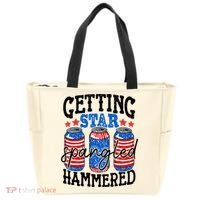 Getting Star Spangled Hammered Funny 4th Of July Patriotic Tote Bag thumb 0