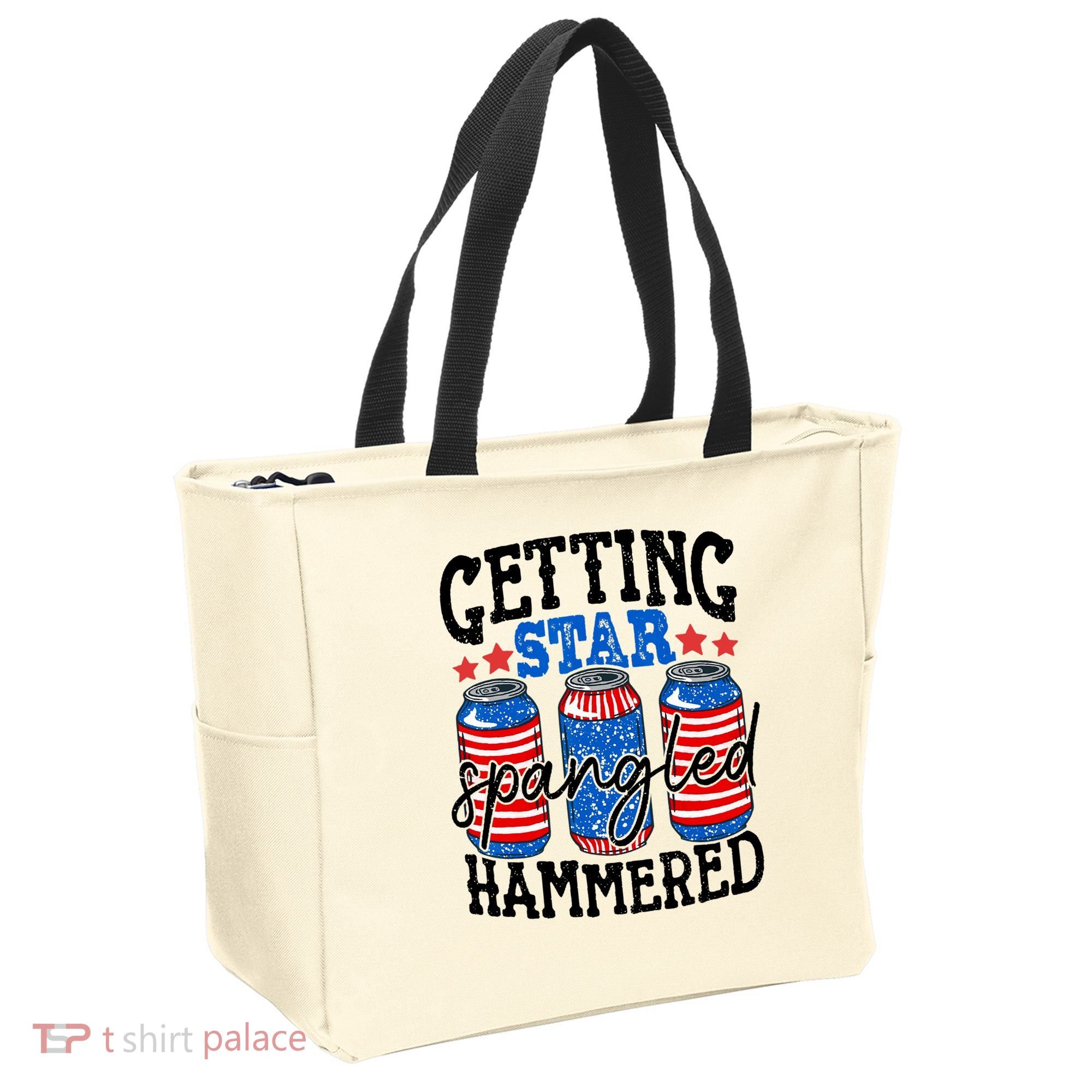 Getting Star Spangled Hammered Funny 4th Of July Patriotic Tote Bag
