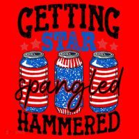 Getting Star Spangled Hammered Funny 4th Of July Patriotic Santa Hat thumb 1