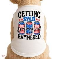 Getting Star Spangled Hammered Funny 4th Of July Patriotic Doggie Tank thumb 0