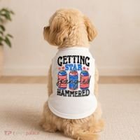Getting Star Spangled Hammered Funny 4th Of July Patriotic Doggie Tank thumb 2