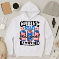 Getting Star Spangled Hammered Funny 4th Of July Patriotic Hoodie thumb 3