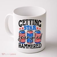 Getting Star Spangled Hammered Funny 4th Of July Patriotic Coffee Mug thumb 0