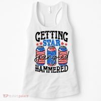 Getting Star Spangled Hammered Funny 4th Of July Patriotic Women's Tank Top thumb 0