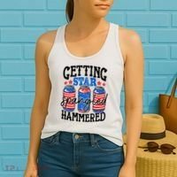 Getting Star Spangled Hammered Funny 4th Of July Patriotic Women's Tank Top thumb 2